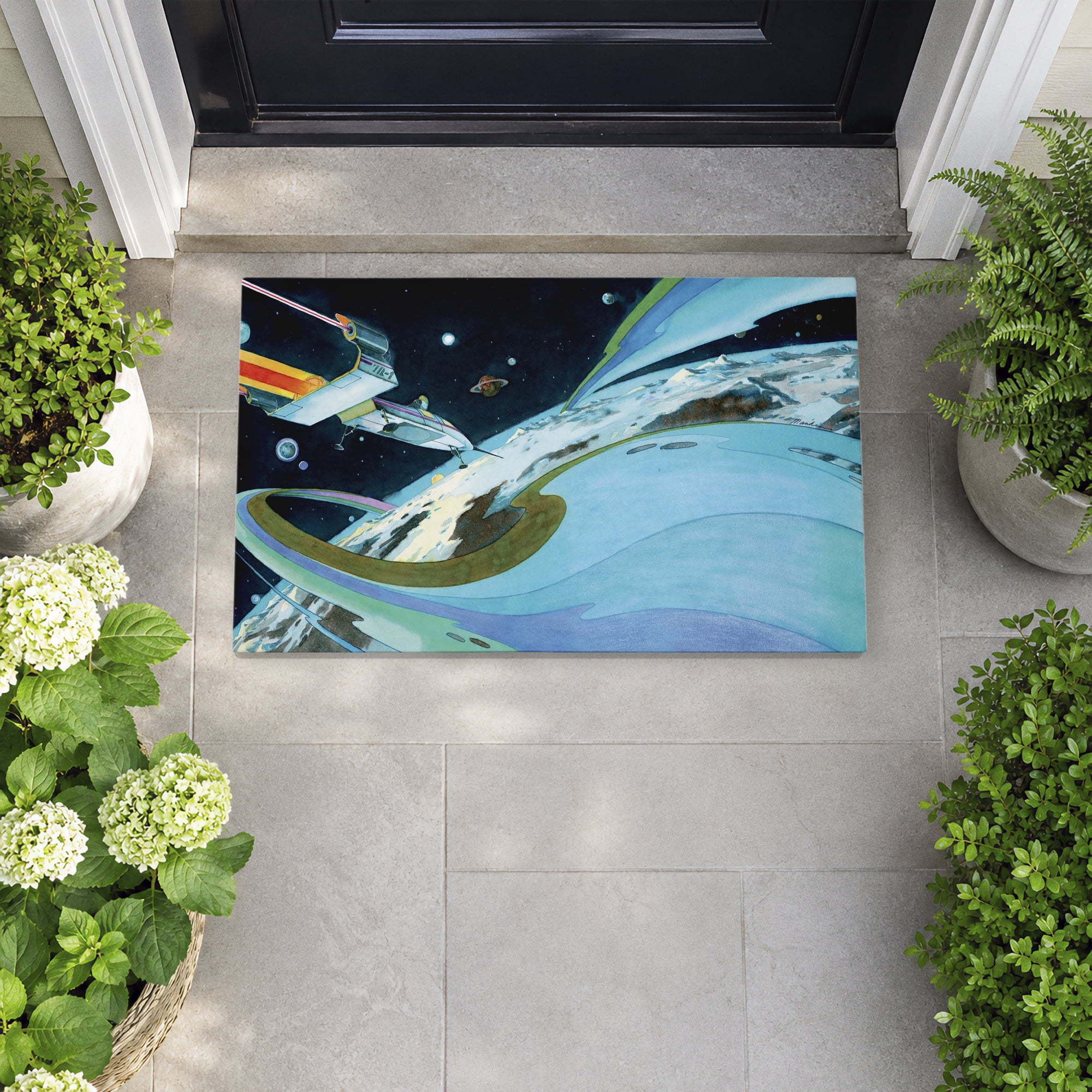 Stupell Industries Futuristic Space Orbit Printed Outdoor Door Floor Mat, design by The Saturday Evening Post