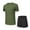 #01 Army Green 【Mix & Match: Essential Colors in Stock】, variant on Men's Solid Color Casual Running Fitness Exercise Shorts Set with Short Sleeve Round Neck Top Loose Fit Breathable Quick Dry Workout Gym Training Outfits | AESTIVO,Army Green L