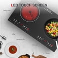 thumbnail image 5 of Electric Cooktop 2 Burners, Electric Stove Top 110v with Plug in, Knob Control Countertop & Built-in Ceramic Cooktop, 9 Power Levels, Child Lock, Timer, Over-Heat Protection, 5 of 11