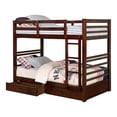 thumbnail image 2 of Furniture of America Luke Wood Walnut Twin/Twin Kids Bunk Bed with Drawers, 2 of 6