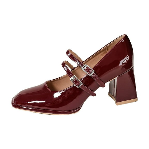 Ladies' French Style Mary Janes, Buckle Strap, High Heel Dress Shoes