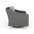 thumbnail image 5 of Martha Stewart Indoor-Outdoor Patio Chair in Gray Rattan Wicker with 360° Swivel and Gray All-Weather Cushions, 5 of 12