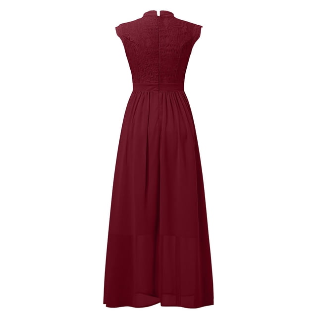 Vestido de fiesta para mujer, maxivestido largo de noche, elegante para boda, vestido de cóctel de encaje