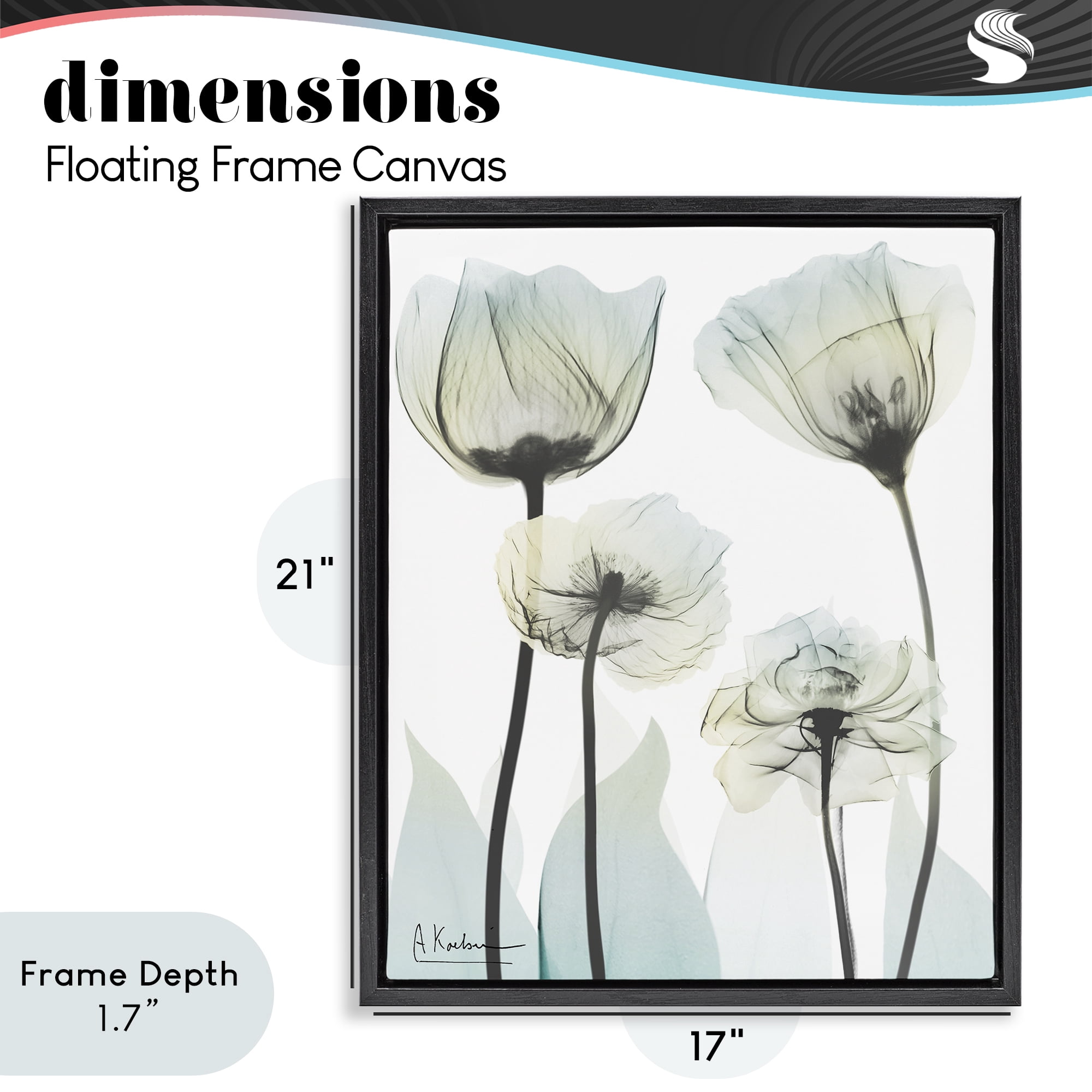 Stupell Industries Floral Luxury Of Creation Black Framed Floater Canvas Wall Art, design by Albert Koetsier