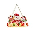 thumbnail image 2 of Linnome Christmas Wooden LED Decorative Wall Hanging Paintings Santa Claus Merry Christmas Crafts Ambiance Lights Home Wall Decor, 2 of 7