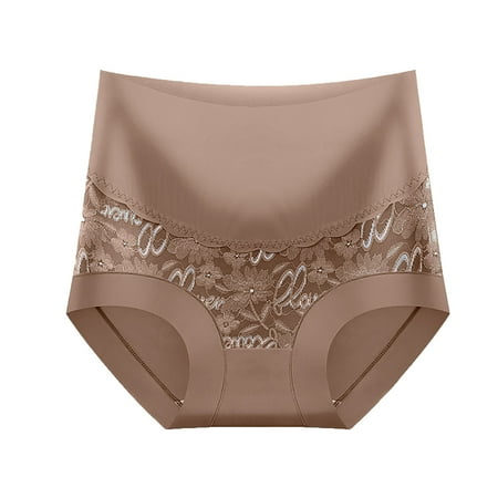 High Waisted Underwear for Women Seamless Stretch Briefs No Show Full Coverage Womens Panties Lace Breathable Panty