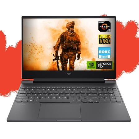 HP Gamer Laptop Computer, 15.6" 144Hz FHD Victus Gaming Laptops, AMD Ryzen 5 8645HS, NVIDIA GeForce RTX 4050, 32GB RAM|1TB SSD  128GB External SSD, Wi-Fi 6, Backlit KB, Windows 11 Pro, RK Bundle