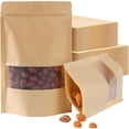 thumbnail image 1 of 100 pcs Bolsa de Papel Kraft con Ventana, Bolsas de Papel Kraft con Ventana Transparente, Para Sellar y Conservar Alimentos, 14 × 20cm (50 pcs) y 16 × 23 cm (50 pcs), 1 of 4