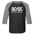 thumbnail image 2 of AC/DC Back In Black Vintage Black/Heather Raglan Baseball T-Shirt, 2 of 2