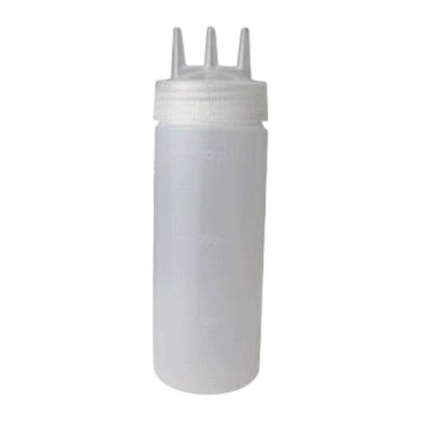 Botella exprimible para condimentos, dispensador portátil de ketchup, multifuncional para ensaladas. Blanco