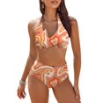 thumbnail image 2 of YDLCAFD Easter Women's Fresh Printed Quick Drying Strap Bikini Split Swimsuit, 2 of 7