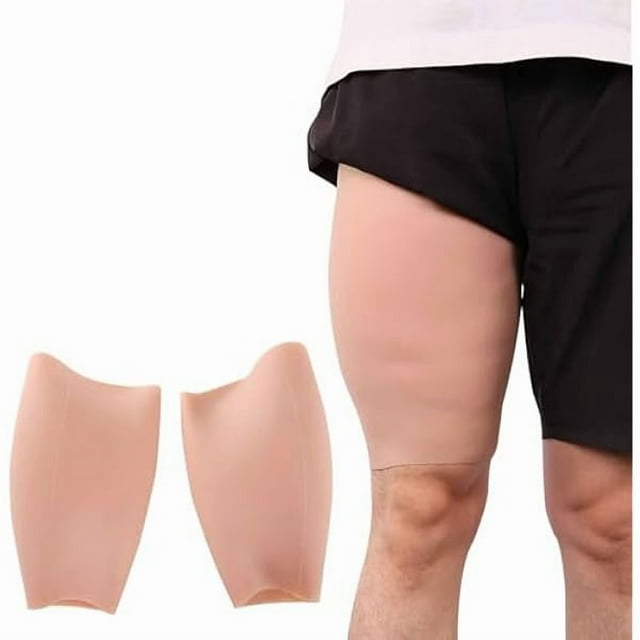wonima44 1 Pair Realistic Silicone Thigh Pads Leg Enhancement Calf Corrector Wearable Fake Calf Silicone Calf Sleeves Onlays for Crooked Or Thin Legs(L)