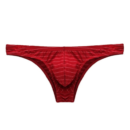 

Babysbule Mens Reduced Underwear Men s Bikini Briefs Half Hip Low Waist Color Striped Panties