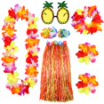 thumbnail image 1 of Conjunto de Falda de Hierba Hula Elcoho con Gafas de Sol para Niños y Adultos, 1 of 7