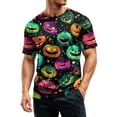 thumbnail image 4 of Hearthz Halloween Mens Graphic T-Shirts Pumpkin Graphic Crew Neck Short Sleeve Shirts for Men Fall Holiday Mens Sweatshirt, 4 of 6