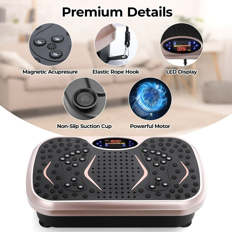 Pirecart 3D Vibration Plate Exercise Machine, Full Body Workout Platform,  Gold, 25.6