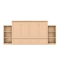 thumbnail image 5 of Newest Storage Queen Size Murphy Bed with Drawers and Shelves, Modern Space-Saving Wall Bed Cabinet,Golden, 5 of 14