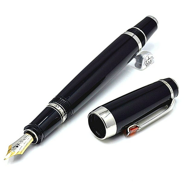 Pluma estilográfica de resina blanca y negra Bohemia, pluma clásica MB 4810, punta de tinta de escritura con gema y número de serie