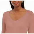 thumbnail image 2 of JM Collection Womens Button Cuff V Neck Pullover Sweater, 2 of 3