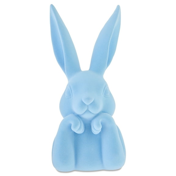 Flocked Bunny Bust Tabletop Decoration, Blue, 12.5", by Way To Celebrate