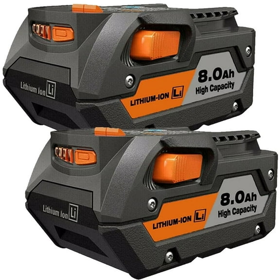 2PACK For Ridgid R840087 8.0Ah Lithium Battery Rigid R840085 18 Volt Power Tools