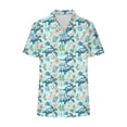 thumbnail image 6 of Plus Size Tops for Women Hawaiian Coconut Printed Shirts Classic Short Sleeve Button V Neck Blouse Trendy Summer Tshirts Dressy Casual Business Work Shirt, 6 of 7