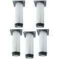 thumbnail image 1 of Patas de Muebles de 5 Pulgadas, Pies de Acero Inoxidable para Sofá, Mesa, Gabinete, Reemplazo de Estantes, Altura Ajustable, 5 piezas, 1 of 7