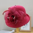 thumbnail image 5 of YooGuoGuo Fedora Hats for Women Wide Brim Felt Lady Felt Hat Warm, 5 of 7
