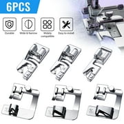 6 Sizes Presser Foot, TSV 3pcs Wide Rolled Hem Presser Foot, 3pcs Narrow Hemmer, Household DIY Spare Parts Accessories Fit for Brother, Singer Janome Low Shank Sewing Machines, Silver