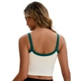 thumbnail image 2 of Unique Bargains Women's Spaghetti Strap Contrast Color Cropped Camisole M Green, 2 of 6