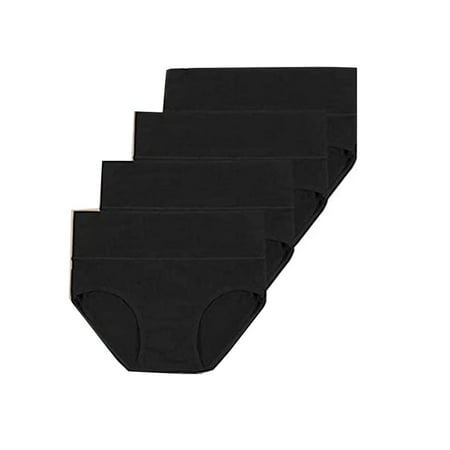 

EHTMSAK Women s Breathable Plus Size Briefs High Waist Soft Underwear Seamless Comfort Panties Black L