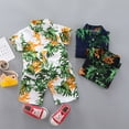 thumbnail image 6 of Toddler Boys Outfit Sets Summer Leaf Print Short Sleeve T-Shirt And Shorts Set Kids Boy Hawaii Holiday Beach Outfit Sets,2Pice，5 -6 Years, 6 of 6