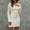 03 White, variant on YueHuiYing Women's Knit Pullover Sweater Dress Elegant Long Lantern Sleeve V Neck Maxi Bodycon Dresses