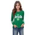 thumbnail image 4 of Blusas y camisas de manga larga con cuello redondo, moda del Día de San Patricio, blusa informal con estampado bonito de manga larga para niños y niñas., 4 of 5