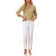 thumbnail image 2 of CURVOSPORT Camisa Elegante para Mujeres, Top de Oficina con Abertura Clave, Frente Plisado, Manga 3/4, Blusa de Chifón M Caqui, 2 of 6