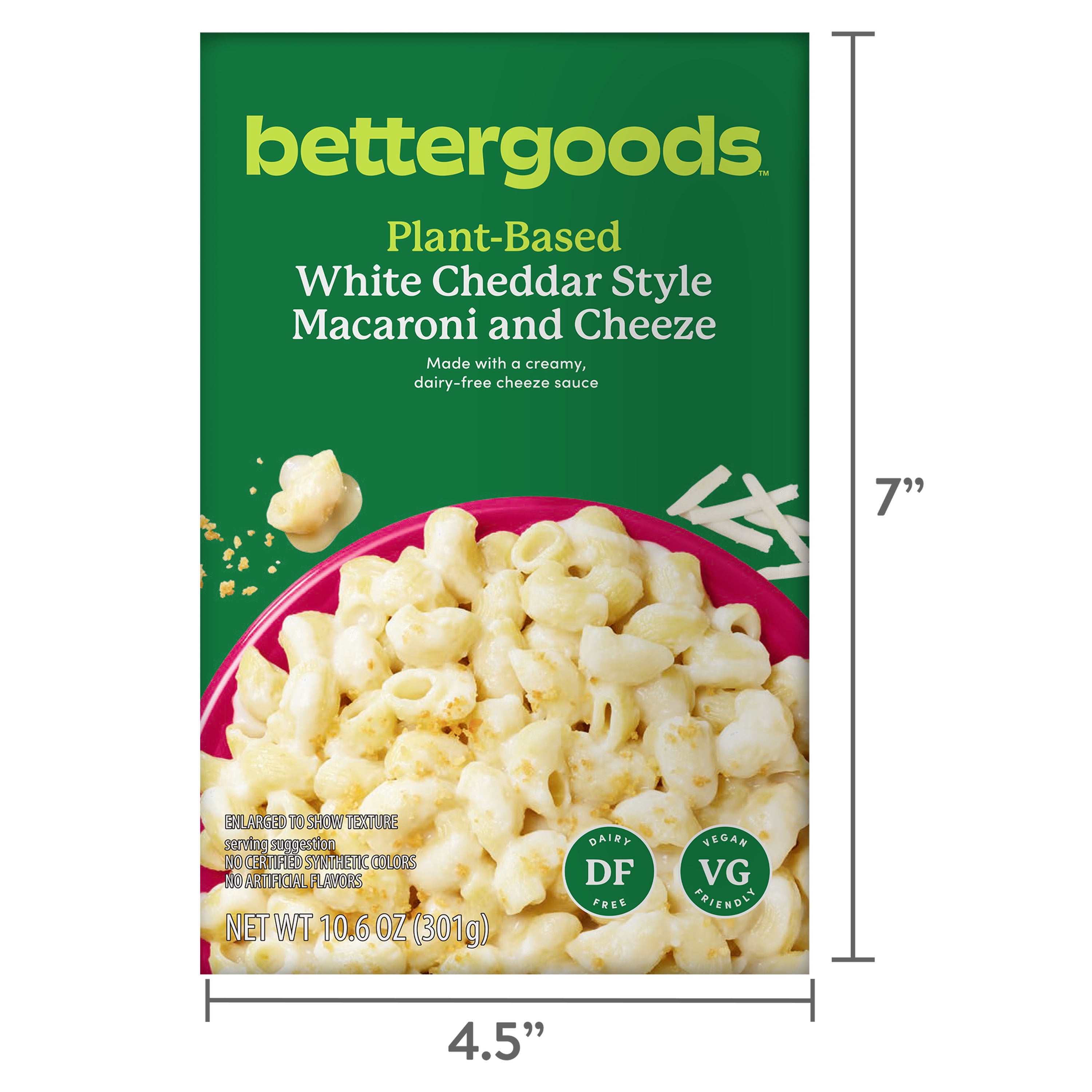 (3 pack) bettergoods Plant-Based White Cheddar Style Macaroni and Cheeze, 10.6 oz