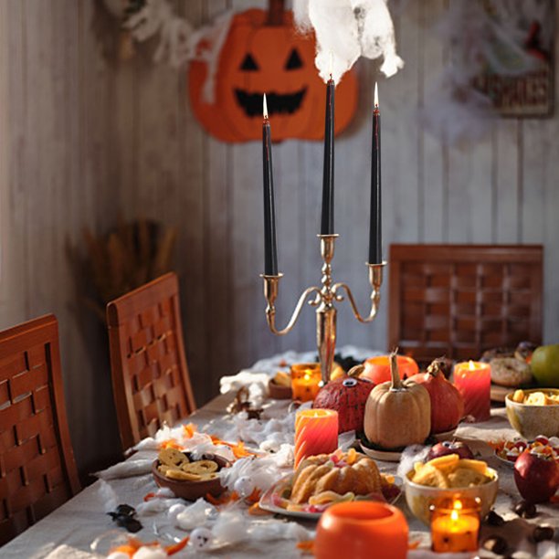 Fiudx Decoraciones navideñas para interiores Velas de Halloween, palos largos, velas sangrantes, decoraciones navideñas, arreglos de escenas, decoraciones para fiestas