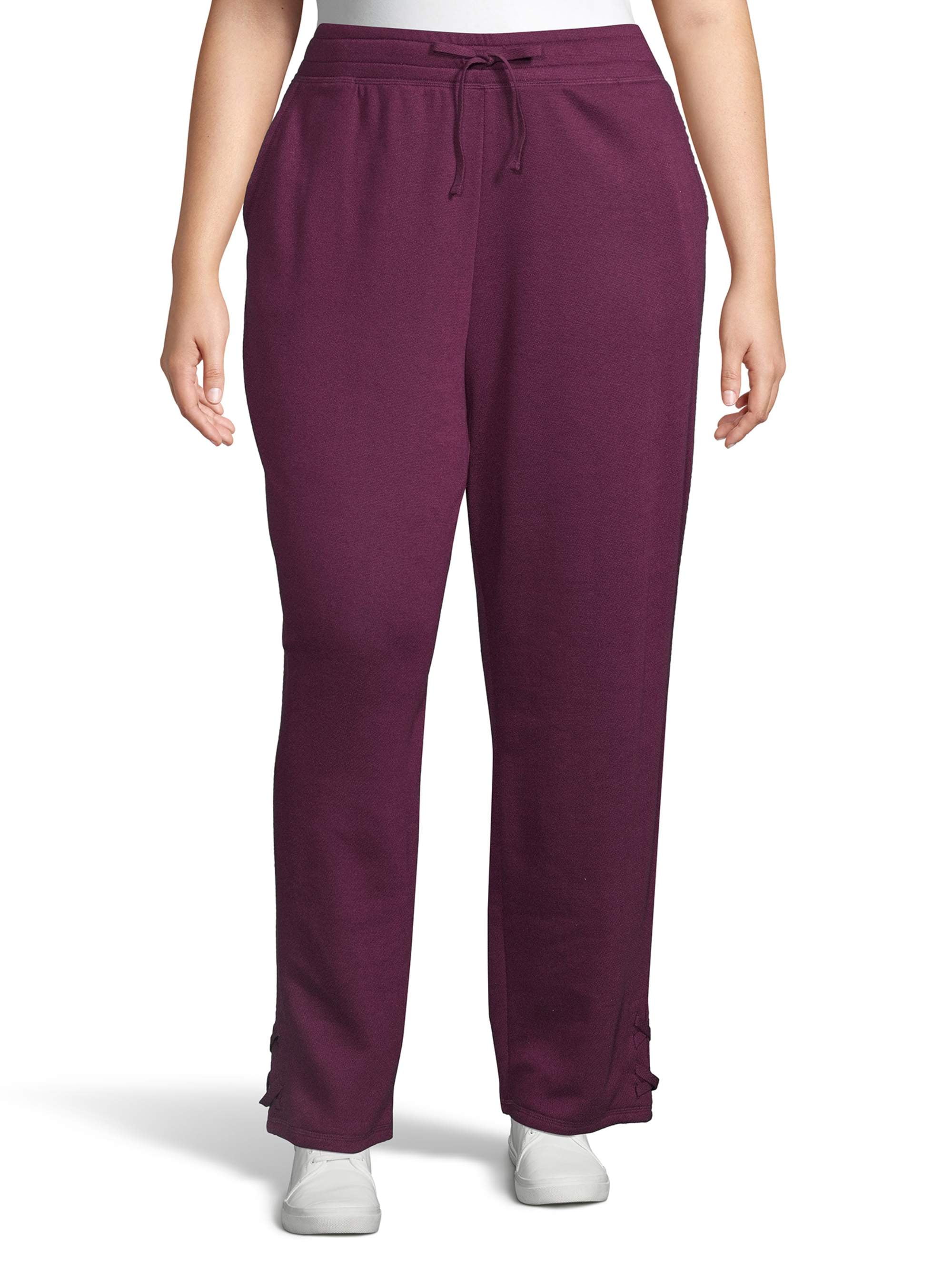 Just My Size Women's Plus Size French Terry Jogger Sweatpants with Lace ...