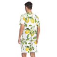 thumbnail image 2 of joogoo Men's Pajama Set Lemon and Leaves V-Neck Pj Shorts Set 2 Piece Loungewear Sleepwear L, 2 of 7