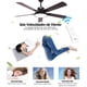thumbnail image 3 of Ventiladore de Techo con Luz de 132CM, 52 Inch Ceiling Fan, Abanicos de Techo Montaje Empotrado con Control Remoto, 6 Velocidades, Luz LED de 3 Colores, 5 Cuchillas,Negro, 3 of 9