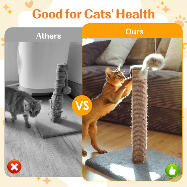 Tiragraffi Per Gatti In Sisal - Ricambio Per Graffiatoi, Giallo 38cm - Foto 9