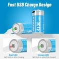 thumbnail image 3 of messule Rechargeable Lithium C Batteries with 4 in 1 USB-C Charge Cable,4 Pack C Cell Li-ion Battries,LR14 1.5V C Size Cell Battery Replacement 4100mWh for Floodlight Toys(4 Pcs), 3 of 3