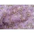 thumbnail image 4 of oneOone Cotton Poplin Light Purple Fabric Flower & Leaves Watercolor Sewing Material Print Fabric By The Yard 42 Inch Wide, 4 of 4