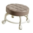 thumbnail image 2 of Lipstore Rolling Stool Low Roller Seat Round Mechanic Stool on Wheels for Office Shop light brown, 2 of 8