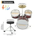 thumbnail image 3 of Studyset Drum Set,3 Piece Junior Drum Set with with Cymbal,Tom,Bass Drum,Drumsticks,Bass Pedal and Drum Stool,Beginner Musical Instruments,Drum Kit for Beginner, 3 of 8