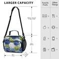 thumbnail image 3 of Insulated Lunch Bag 6L Leak-Proof Lunch Box with Shoulder Strap Multiple Pockets Lunch Tote Blue and Green Roses Pattern, 3 of 9