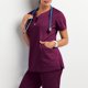 thumbnail image 1 of Puntoco - Camiseta de manga corta para mujer con cuello en V y bolsillo para trabajadores del cuidado Puntoco Puntoco-4344, 1 of 6