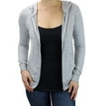 thumbnail image 2 of Ms Lovely Ultra Soft Women's Sleep and Lounge Zip-Up Sweatshirt with Hoodie - Light Grey Medium, 2 of 4