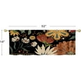 thumbnail image 4 of Black Boho Kitchen Curtains Valances, Bohemian Flower Pattern Semi Sheer Kitchen Valances for Living Room, Rod Pocket Short Window Treatment Decor, 52x18, 4 of 5