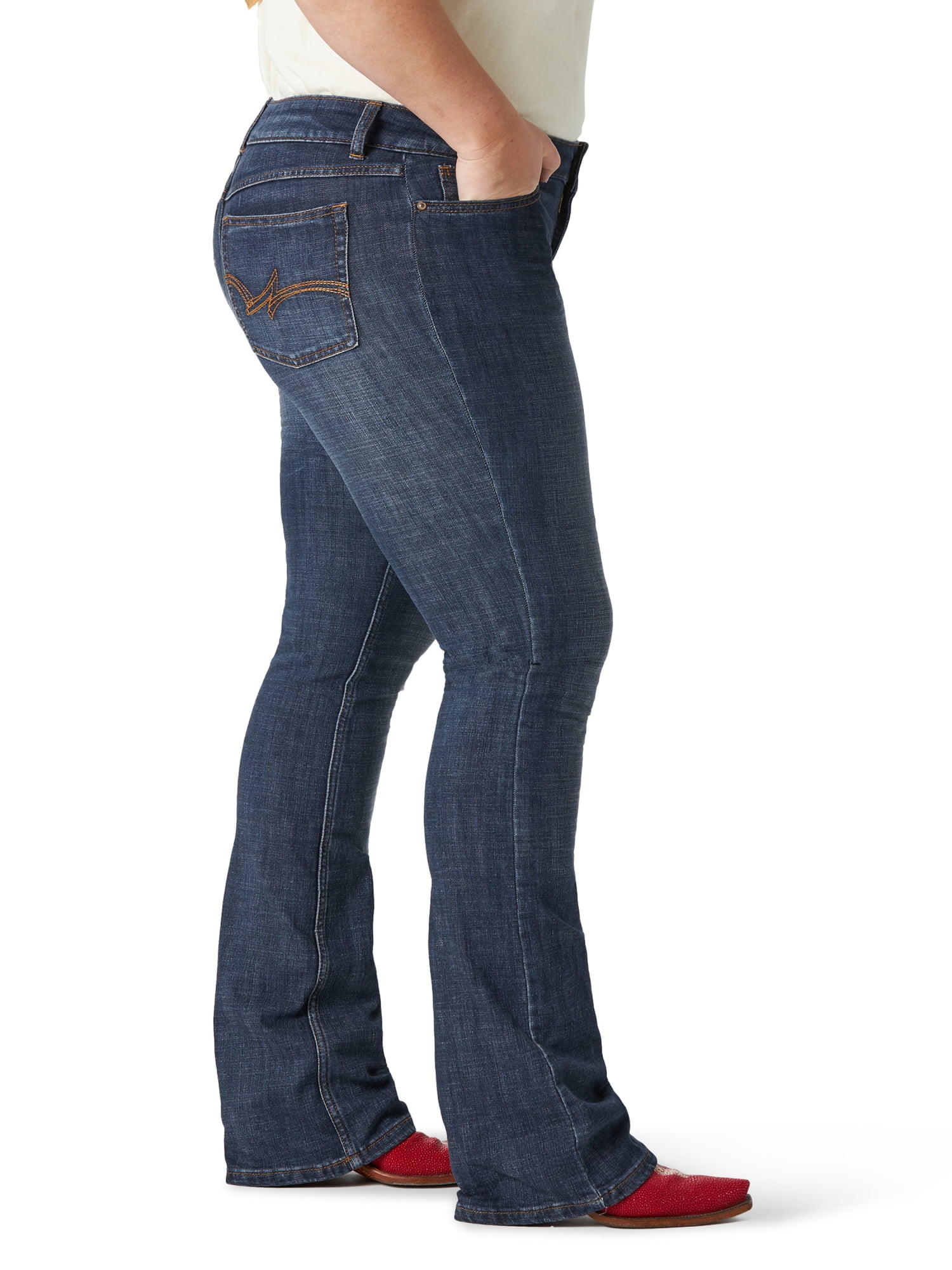 Wrangler Women's Plus Size Essential Mid Rise Bootcut Jean